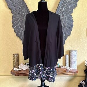 Ripzone Open Front Cardigan Sweater With Floral